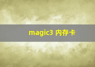 magic3 内存卡